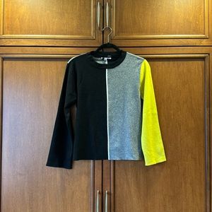 NWT THML color Block Neon, Black, Grey sweater